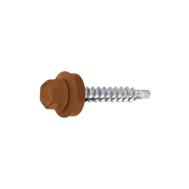 Verzinkte schroeven | Voor overlappingen en zetwerk | 4,8 x 20 mm D14 | Leembruin #1