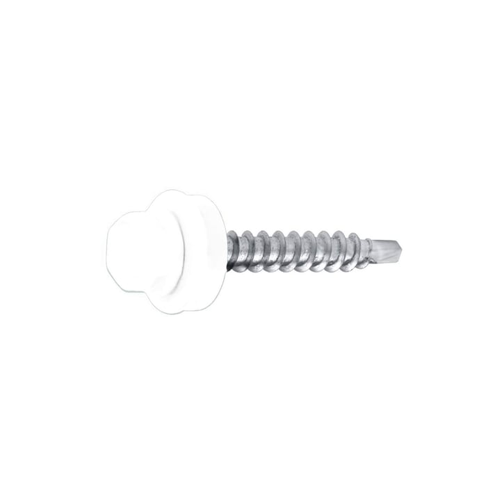 Verzinkte schroeven | Voor overlappingen en zetwerk | 4,8 x 20 mm D14 | Zuiverwit #1