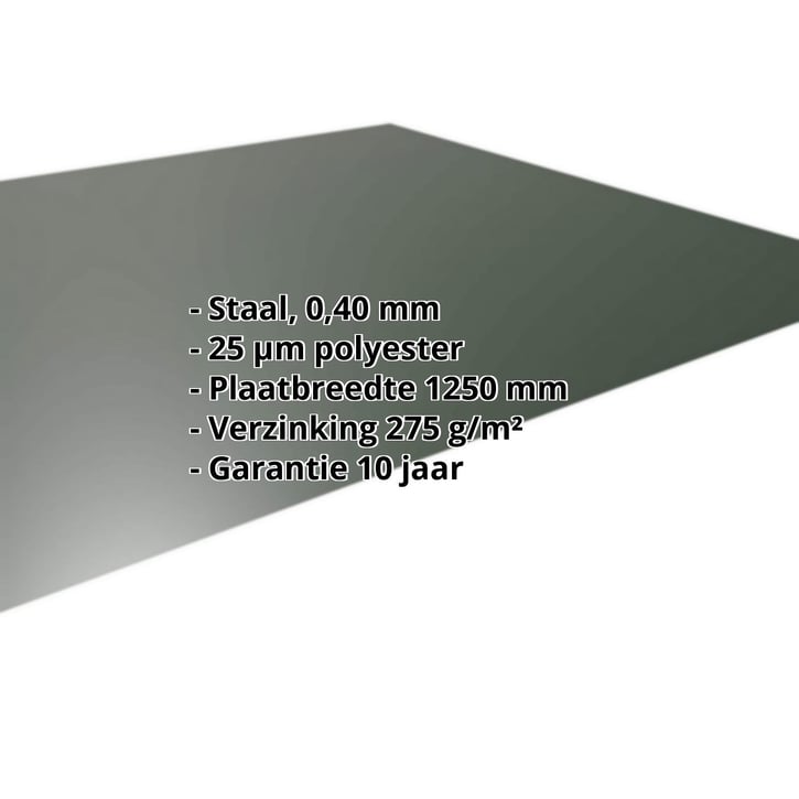 Vlakke plaat | Restpartij | Staal 0,40 mm | 25 µm Polyester | 6020 - Chroomoxydegroen #2