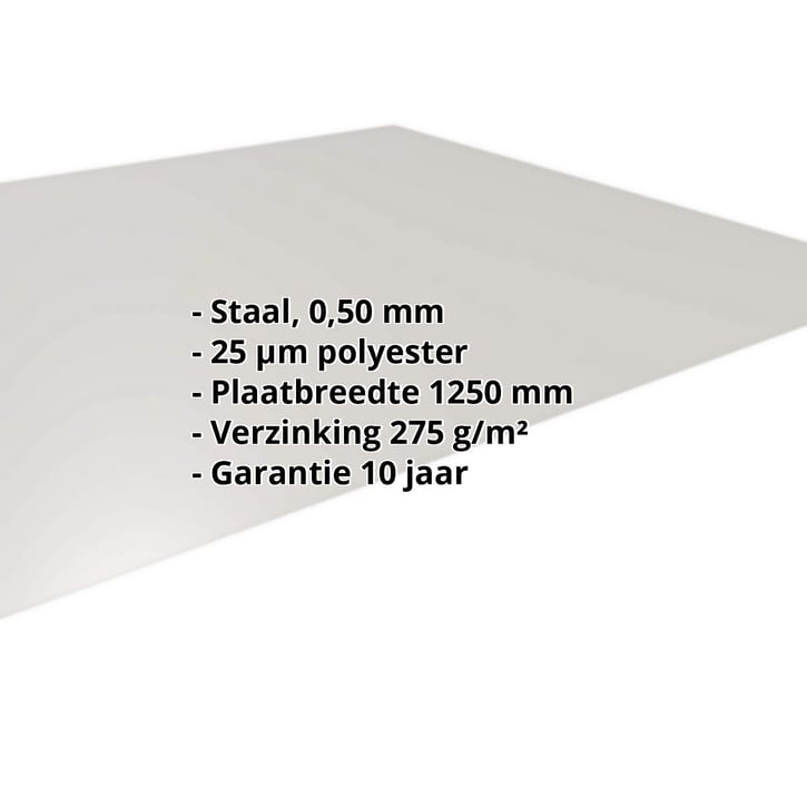 Vlakke plaat | Staal 0,50 mm | 25 µm Polyester | 9006 - Zilver-Metallic #2