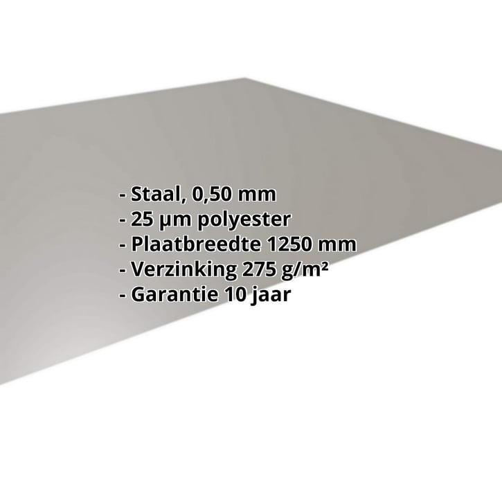 Vlakke plaat | Staal 0,50 mm | 25 µm Polyester | 9007 - Grijs aluminiumkleurig #2