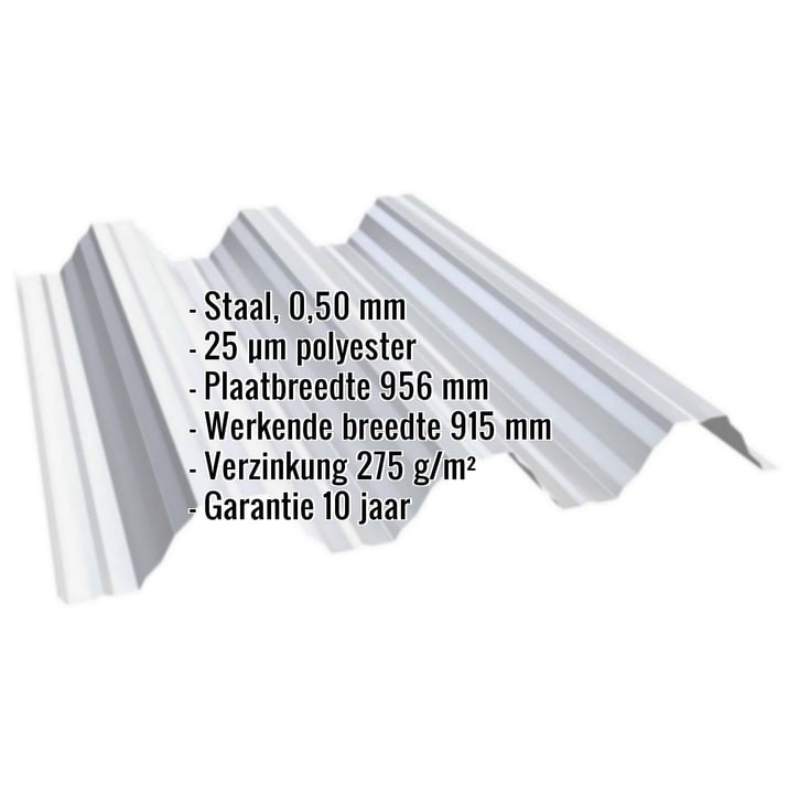 Warmdakplaat T92P | Dak | Staal 0,50 mm | 25 µm Polyester | 7035 - Lichtgrijs #2
