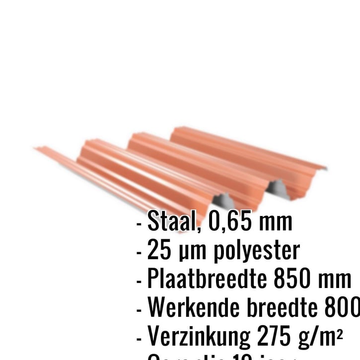 Warmdakplaat TP104 | Dak | Staal 0,65 mm | 25 µm Polyester | 8004 - Koperbruin #2