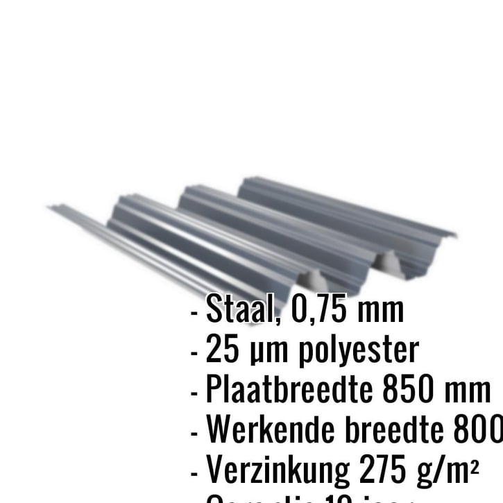 Warmdakplaat TP104 | Dak | Staal 0,75 mm | 25 µm Polyester | 7016 - Antracietgrijs #2