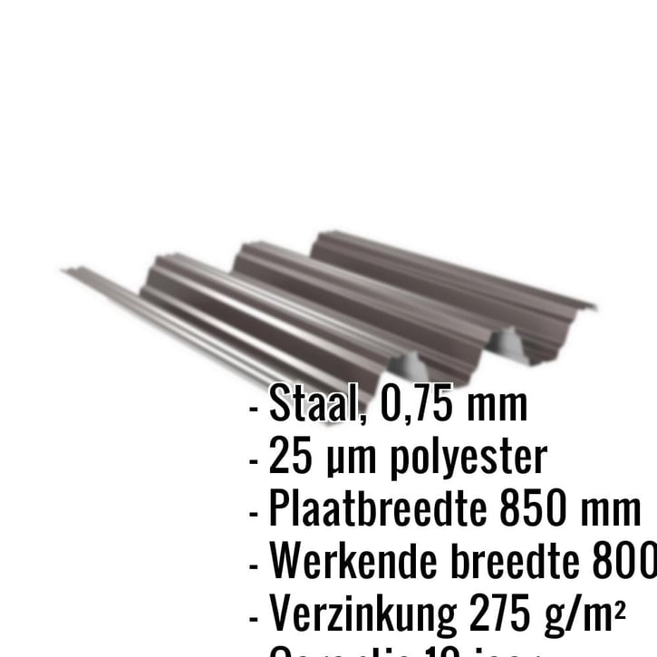 Warmdakplaat TP104 | Dak | Staal 0,75 mm | 25 µm Polyester | 8017 - Chocoladebruin #2