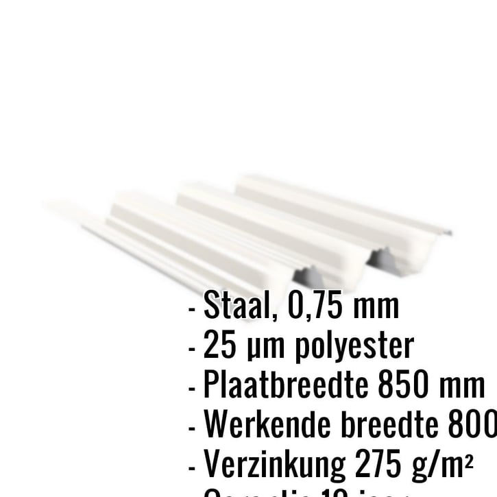 Warmdakplaat TP104 | Dak | Staal 0,75 mm | 25 µm Polyester | 9002 - Grijswit #2