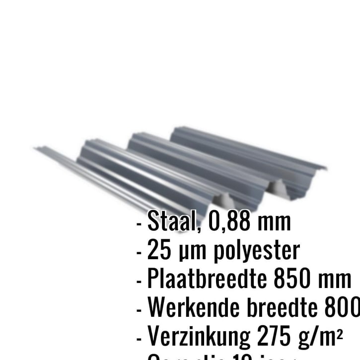 Warmdakplaat TP104 | Dak | Staal 0,88 mm | 25 µm Polyester | 7016 - Antracietgrijs #2