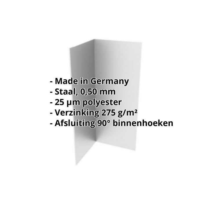 Binnenhoek | 100 x 100 x 2000 mm | Staal 0,50 mm | 25 µm Polyester | 9006 - Zilver-Metallic #2