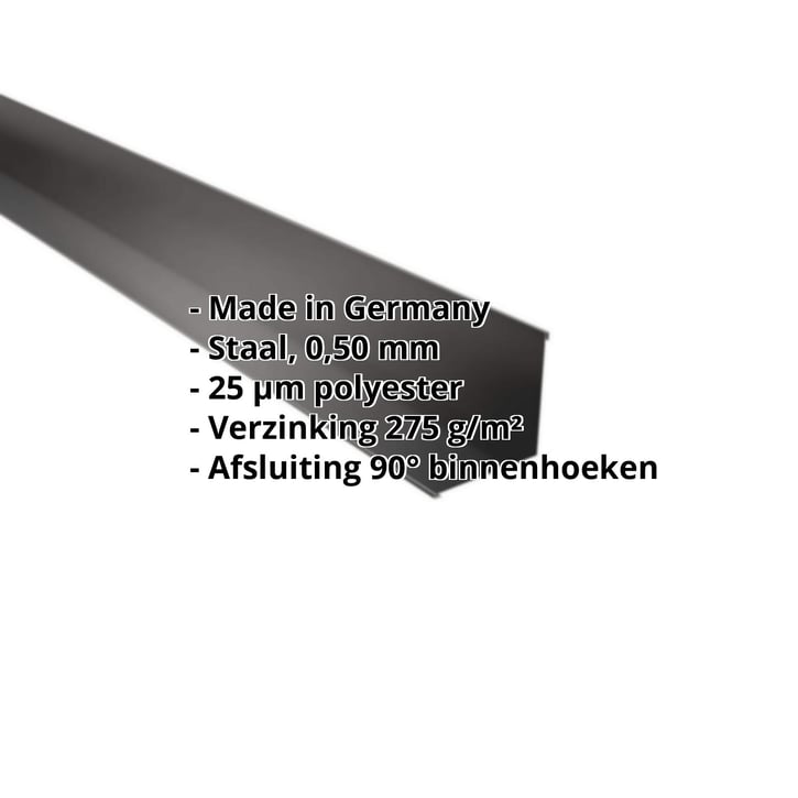 Binnenhoek | 115 x 115 x 2000 mm | Staal 0,50 mm | 25 µm Polyester | 9005 - Gitzwart #2