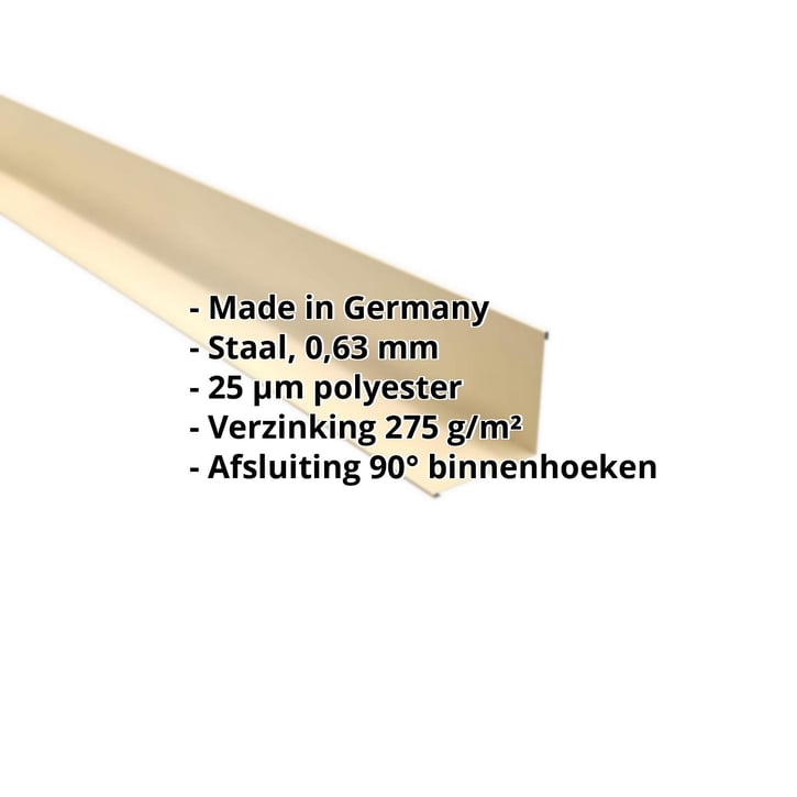 Binnenhoek | 115 x 115 x 2000 mm | Staal 0,63 mm | 25 µm Polyester | 1015 - Licht ivoorkleurig #2