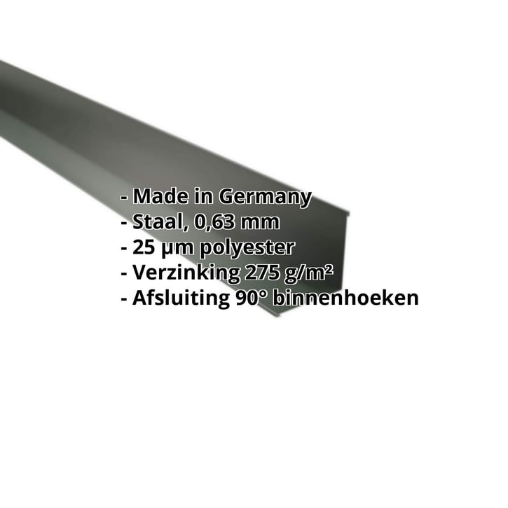 Binnenhoek | 115 x 115 x 2000 mm | Staal 0,63 mm | 25 µm Polyester | 6020 - Chroomoxydegroen #2