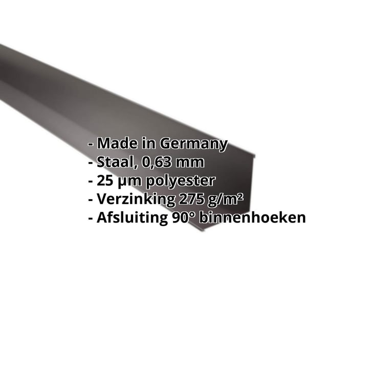 Binnenhoek | 115 x 115 x 2000 mm | Staal 0,63 mm | 25 µm Polyester | 8017 - Chocoladebruin #2