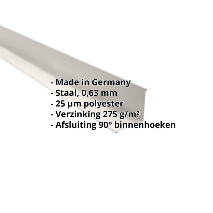 Binnenhoek | 115 x 115 x 2000 mm | Staal 0,63 mm | 25 µm Polyester | 9010 - Zuiverwit #2