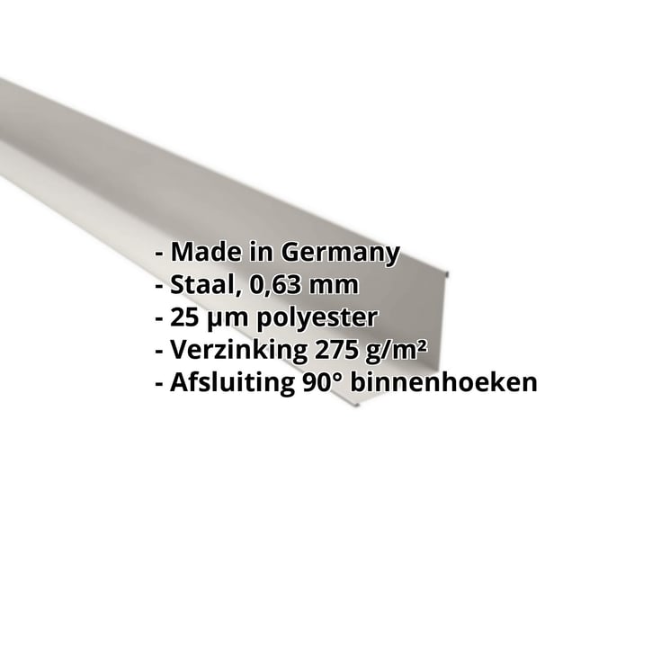 Binnenhoek | 115 x 115 x 2000 mm | Staal 0,63 mm | 25 µm Polyester | 9002 - Grijswit #2