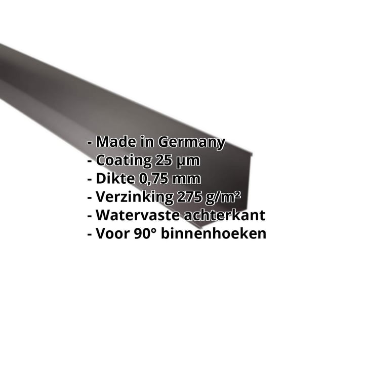 Binnenhoek | 115 x 115 x 2000 mm | Staal 0,75 mm | 25 µm Polyester | 8017 - Chocoladebruin #2