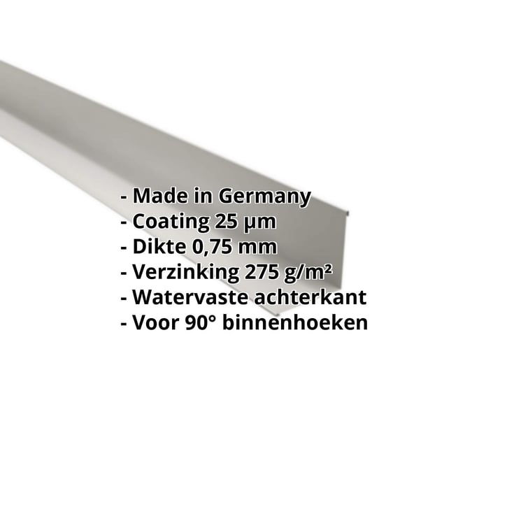 Binnenhoek | 115 x 115 x 2000 mm | Staal 0,75 mm | 25 µm Polyester | 9006 - Zilver-Metallic #2
