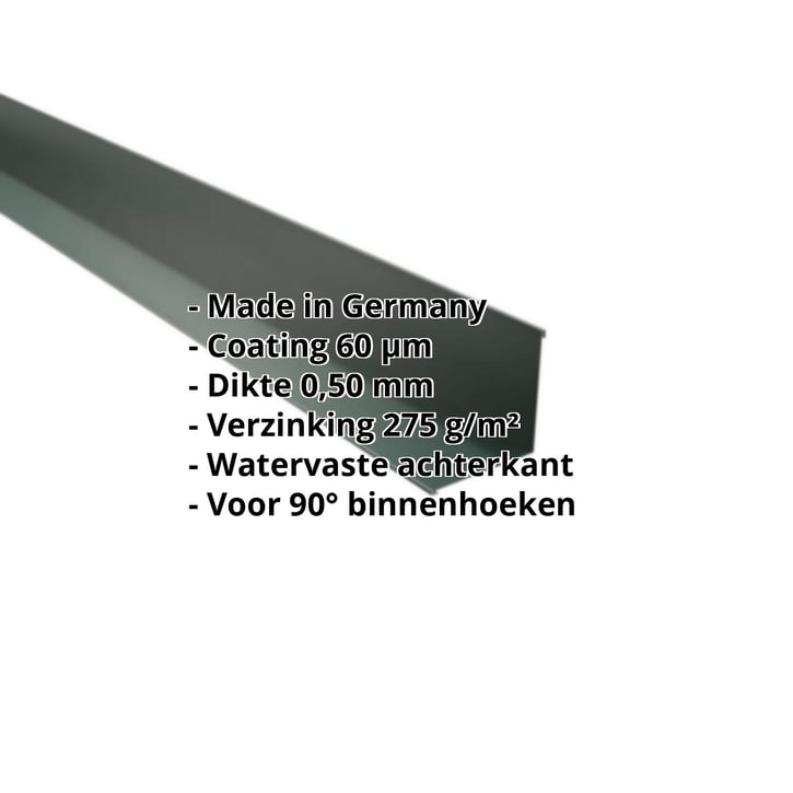 Binnenhoek | 115 x 115 x 2000 mm | Staal 0,50 mm | 60 µm Puramid | 6005 - Mosgroen #2