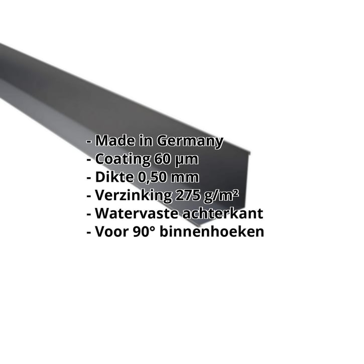 Binnenhoek | 115 x 115 x 2000 mm | Staal 0,50 mm | 60 µm Puramid | 7016 - Antracietgrijs #2