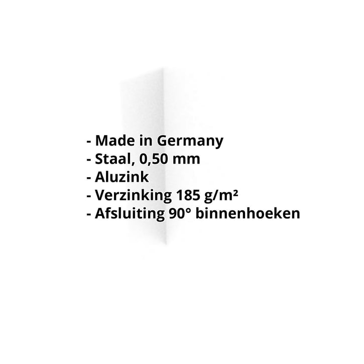 Binnenhoek | 150 x 150 x 2000 mm | Staal 0,50 mm | Aluzink | Zilvergrijs #2