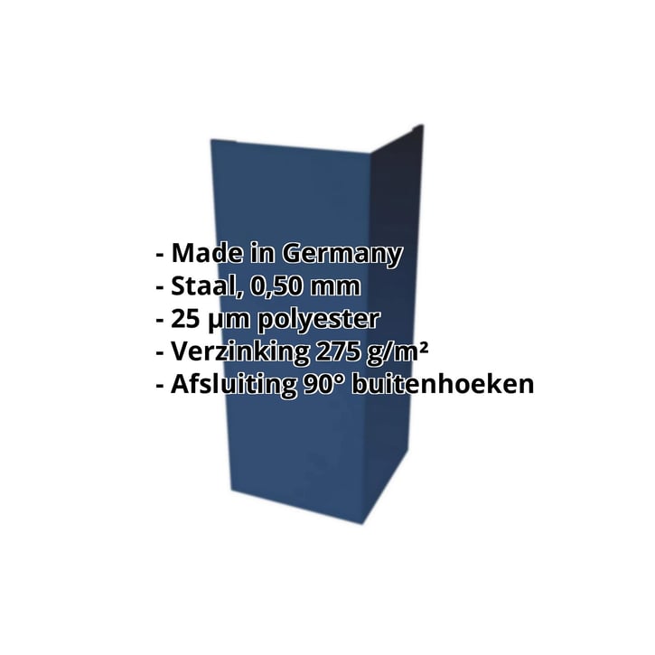 Buitenhoek | 100 x 100 x 2000 mm | Staal 0,50 mm | 25 µm Polyester | 5010 - Gentiaanblauw #2