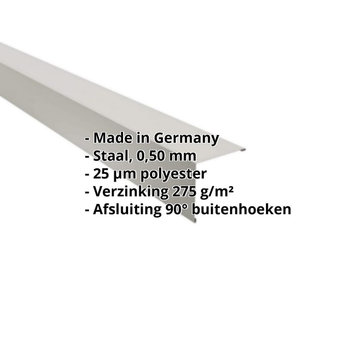 Buitenhoek | 115 x 115 mm | Staal 0,50 mm | 25 µm Polyester | 9006 - Zilver-Metallic #2