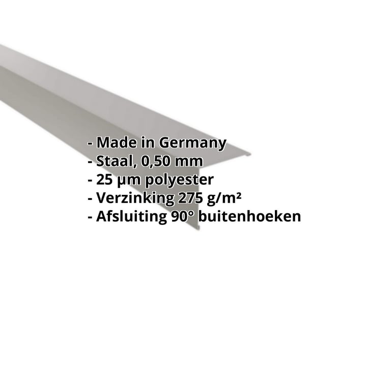 Buitenhoek | 115 x 115 mm | Staal 0,50 mm | 25 µm Polyester | 9007 - Grijs aluminiumkleurig #2