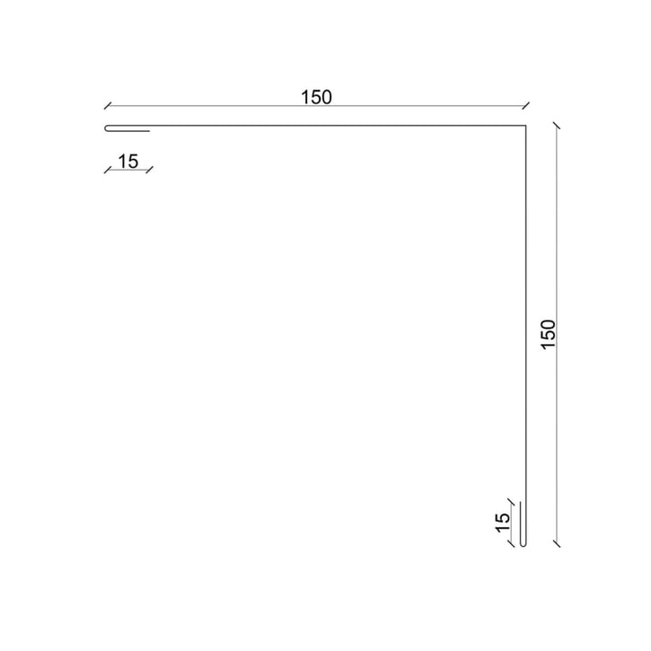 Buitenhoek | 150 x 150 x 2000 mm | Staal 0,50 mm | 50 µm PURLAK® | 8004 - Koperbruin #3