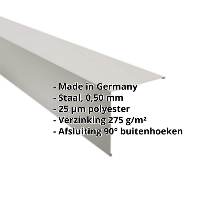 Buitenhoek | 195 x 195 mm | Staal 0,50 mm | 25 µm Polyester | 9006 - Zilver-Metallic #2