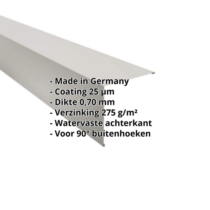 Buitenhoek | 195 x 195 mm | Aluminium 0,70 mm | 25 µm Polyester | 9006 - Zilver-Metallic #2