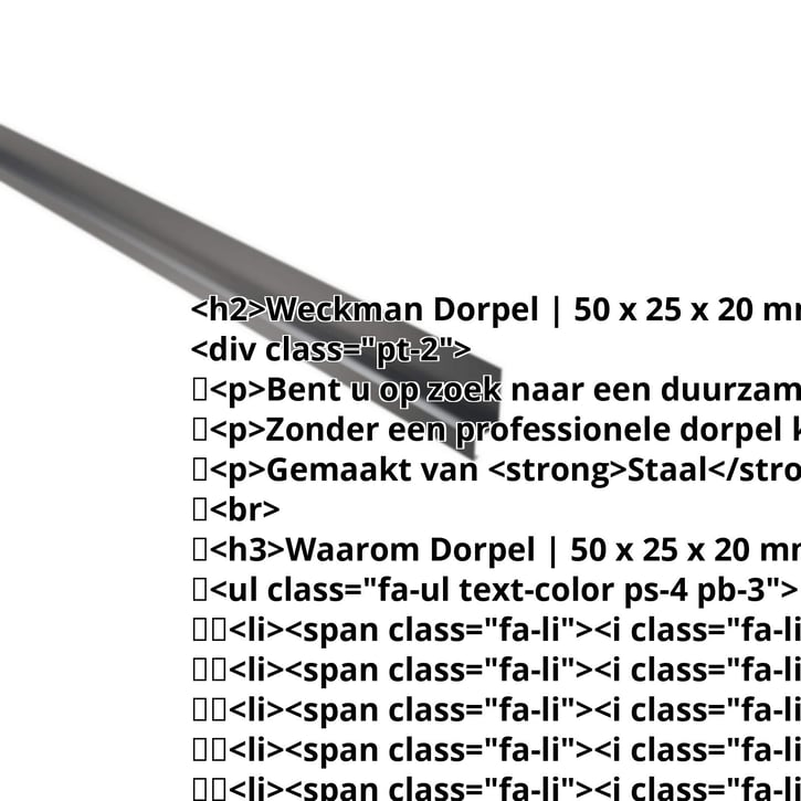 Dorpel | 50 x 25 x 20 mm | 100° | Staal 0,50 mm | 25 µm Polyester | 7016 - Antracietgrijs #2