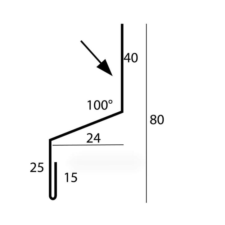 Dorpel | Typ 1 | 40 x 24 x 25 x 2000 mm | Staal 0,75 mm | Aluzink | Zilvergrijs #3