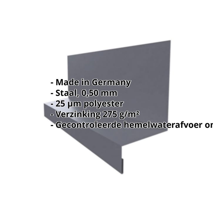 Dorpel | Typ 2 | 67 x 40 x 20 x 2000 mm | Staal 0,50 mm | 25 µm Polyester | 7024 - Grafietgrijs #2