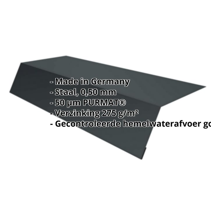 Druiplijst | 125 x 70 x 2000 mm | Staal 0,50 mm | 50 µm PURMAT® | 7016 - Antracietgrijs #2