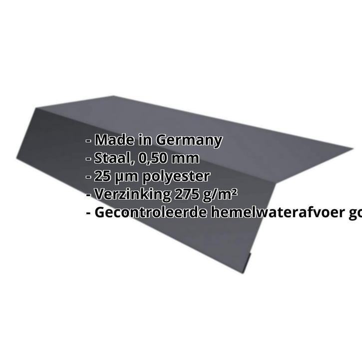 Druiplijst | 125 x 70 x 2000 mm | Staal 0,50 mm | 25 µm Polyester | 7024 - Grafietgrijs #2