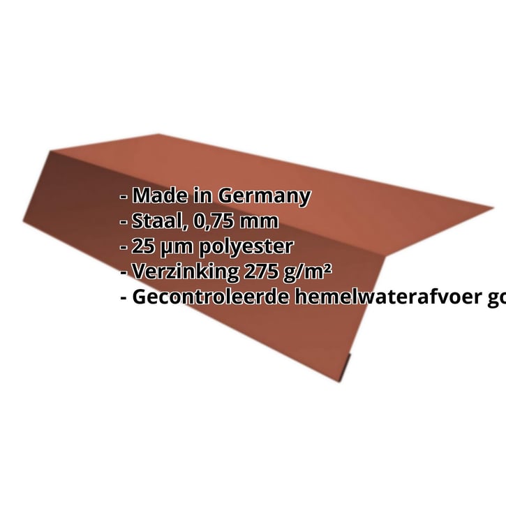 Druiplijst | 125 x 70 x 2000 mm | Staal 0,75 mm | 25 µm Polyester | 8004 - Koperbruin #2