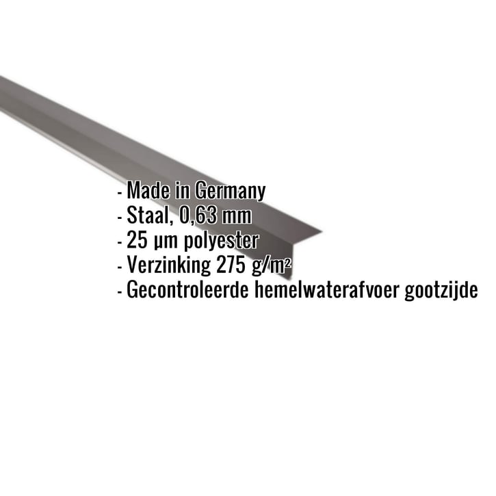 Druiplijst | 5 x 5 cm | 95° | Staal 0,63 mm | 25 µm Polyester | 8017 - Chocoladebruin #2