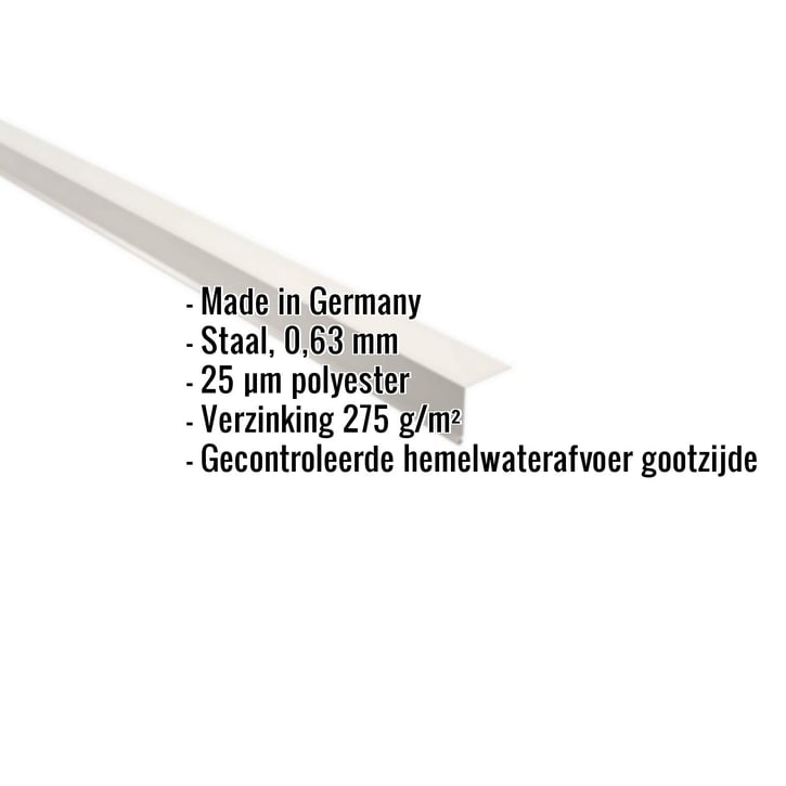 Druiplijst | 5 x 5 cm | 95° | Staal 0,63 mm | 25 µm Polyester | 9010 - Zuiverwit #2