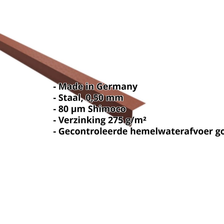 Druiplijst | 50 x 50 mm | 100° | Staal 0,50 mm | 80 µm Shimoco | 8004 - Koperbruin #2