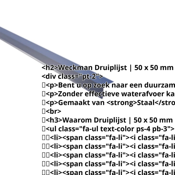 Druiplijst | 50 x 50 mm | 95° | Staal 0,50 mm | 25 µm Polyester | 5010 - Gentiaanblauw #2