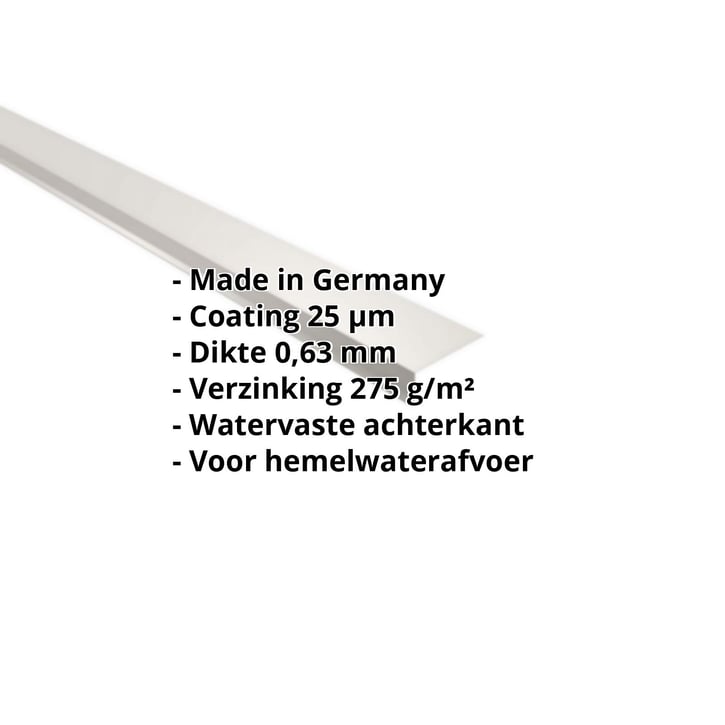 Druiplijst | 80 x 30 mm | 100° | Staal 0,63 mm | 25 µm Polyester | 9002 - Grijswit #2