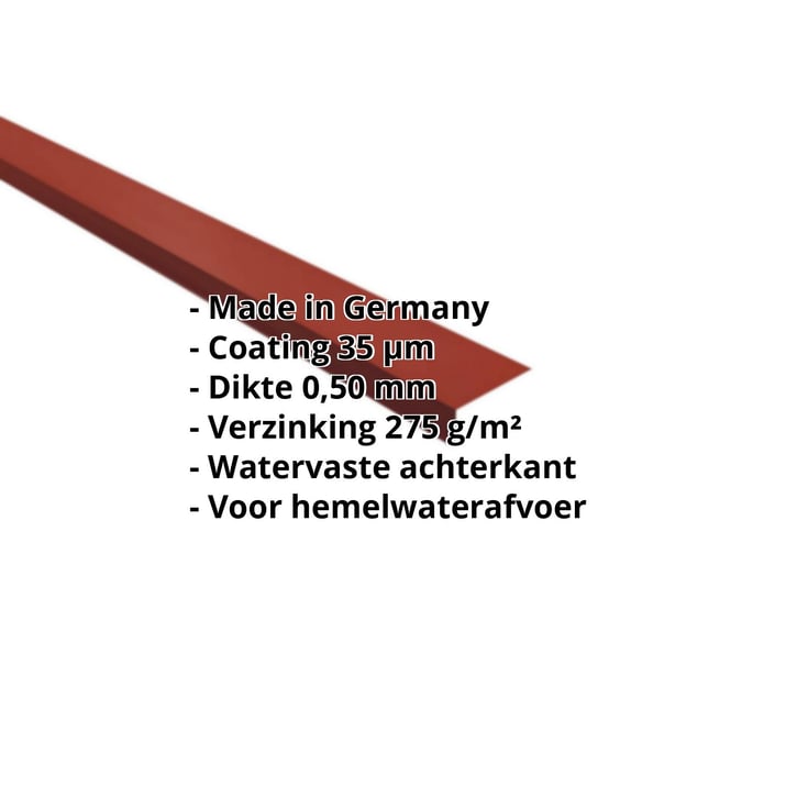 Druiplijst | 80 x 30 mm | 100° | Staal 0,50 mm | 35 µm Mattpolyester | 29 - Rood #2