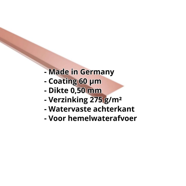 Druiplijst | 80 x 30 mm | 100° | Staal 0,50 mm | 60 µm Puramid | 8004 - Koperbruin #2