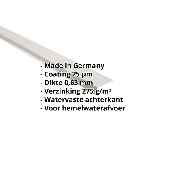 Druiplijst | 80 x 30 mm | 95° | Staal 0,63 mm | 25 µm Polyester | 9002 - Grijswit #2