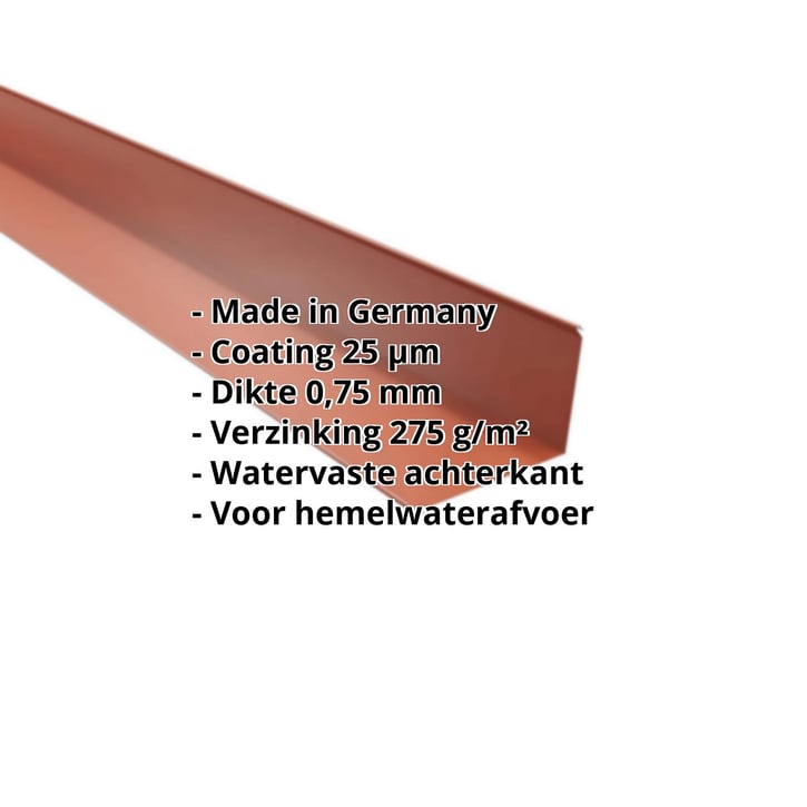 Druiplijst | 80 x 30 mm | 95° | Staal 0,75 mm | 25 µm Polyester | 8004 - Koperbruin #2