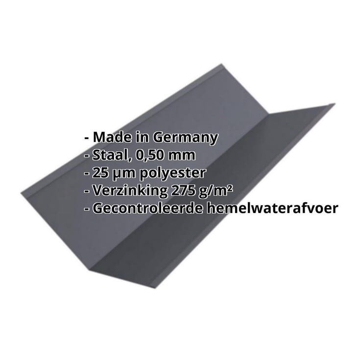 Kilgoot | 195 x 195 mm | Staal 0,50 mm | 25 µm Polyester | 7024 - Grafietgrijs #2
