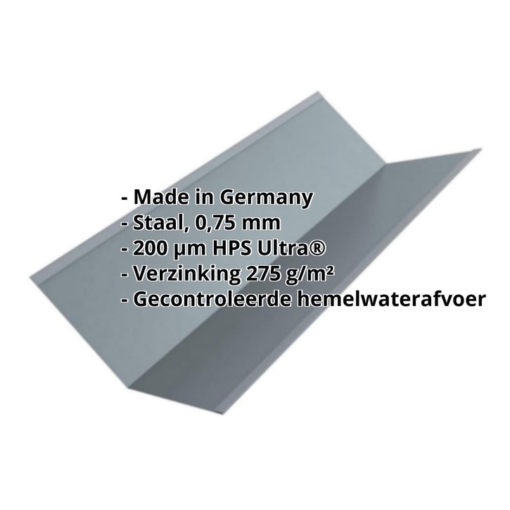Kilgoot | 195 x 195 x 2000 mm | Staal 0,63 mm | 200 µm HPS Ultra® | 7040 - Venstergrijs #2