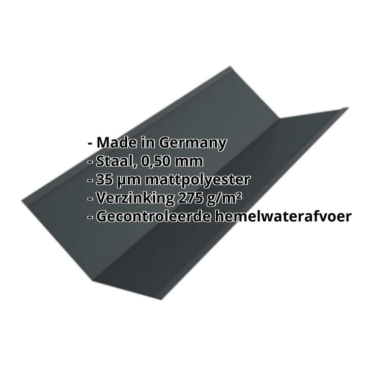 Kilgoot | 195 x 195 x 2000 mm | Staal 0,50 mm | 35 µm mattpolyester | 7016 - Antracietgrijs #2