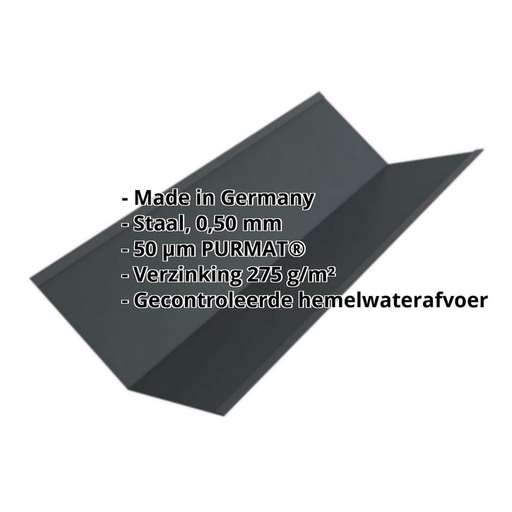 Kilgoot | 195 x 195 x 2000 mm | Staal 0,50 mm | 50 µm PURMAT® | 7016 - Antracietgrijs #2