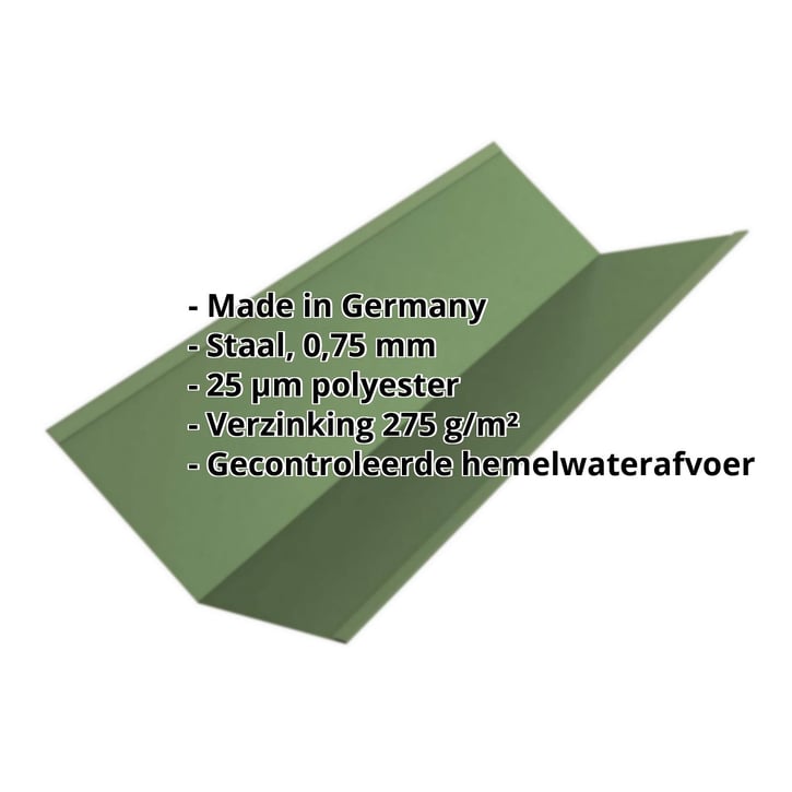 Kilgoot | 195 x 195 x 2000 mm | Staal 0,75 mm | 25 µm Polyester | 6011 - Resedagroen #2