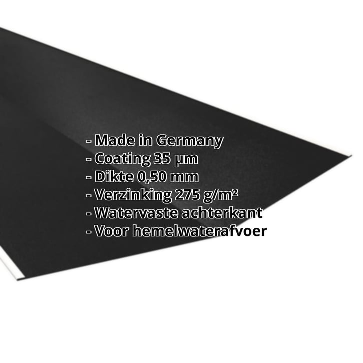 Kilgoot | 490 x 490 x 2000 mm | Staal 0,50 mm | 35 µm Mattpolyester | 33 - Zwart #2
